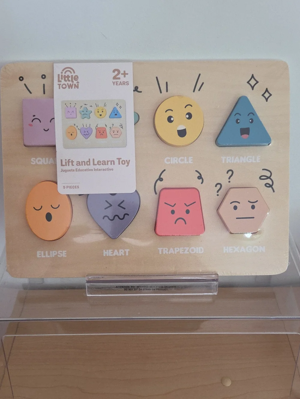 Lift & Learn Shape Puzzle - Multi-Color Early Learning Toy, NWT ages 2+